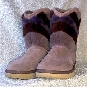 Ugg Tania stormy grey chevron boot sz 7. EUC!